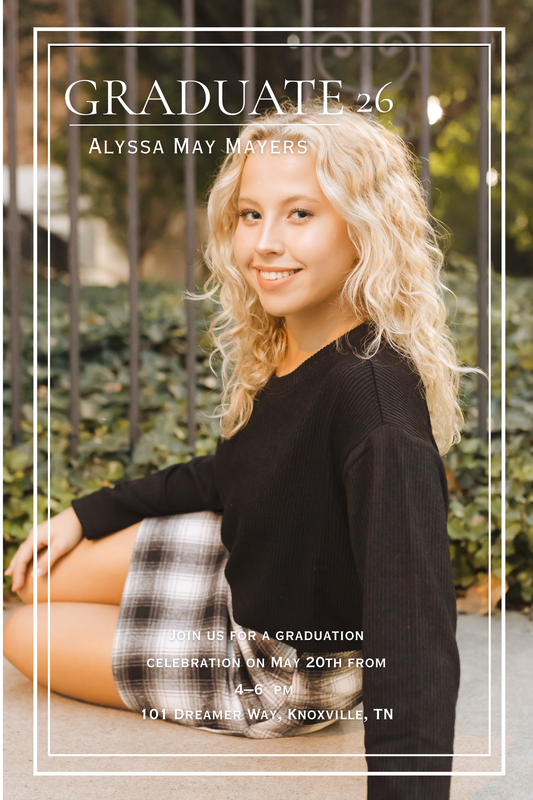 Modern Graduation Invitation Template — Editable Canva Digital Download