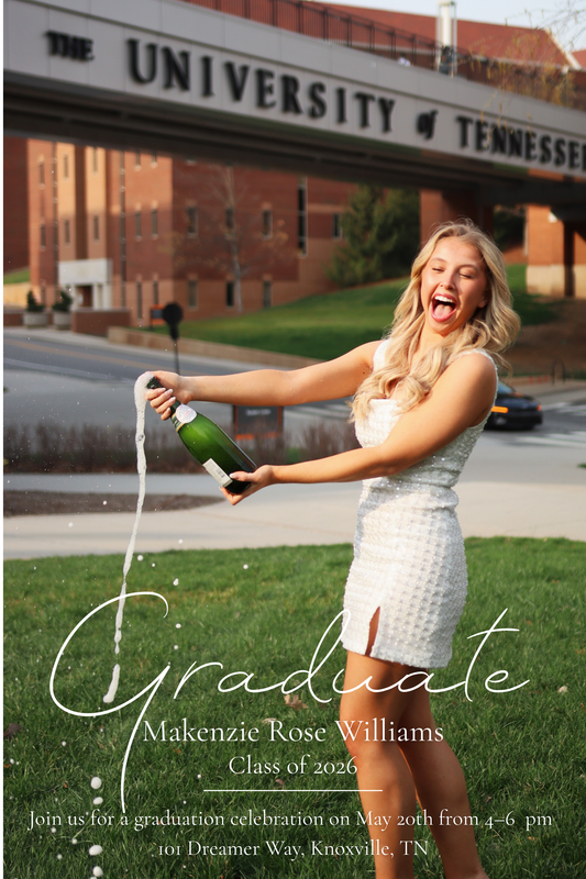 Simple Graduation Invitation Template — Editable Canva Digital Download