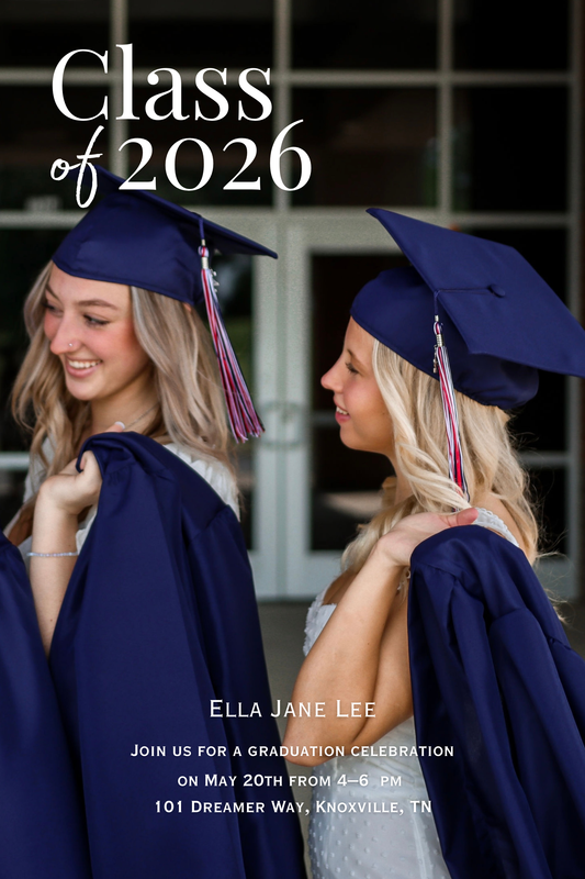 Timeless Graduation Invitation Template — Editable Canva Digital Download