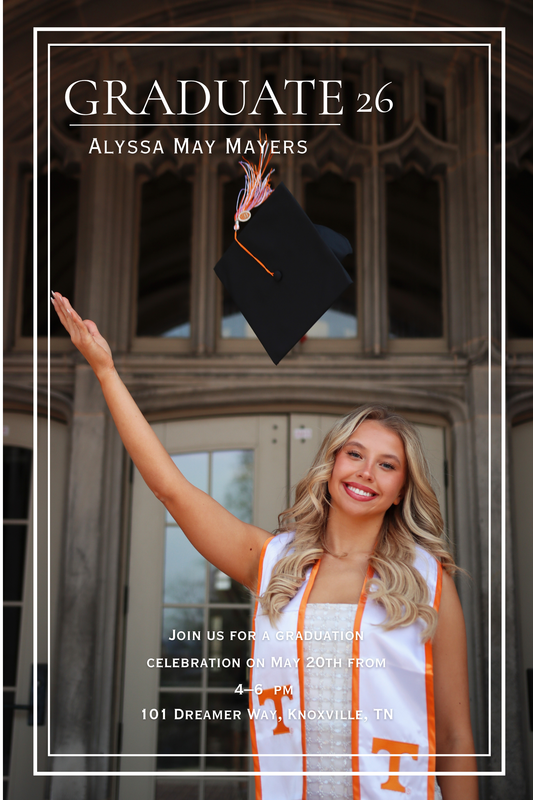 Modern Graduation Invitation Template — Editable Canva Digital Download
