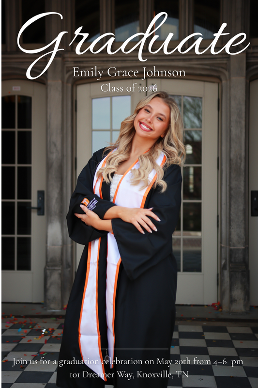 Trendy Graduation Invitation Template — Editable Canva Digital Download