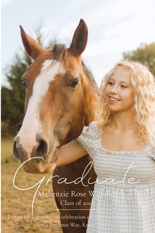 Simple Graduation Invitation Template — Editable Canva Digital Download